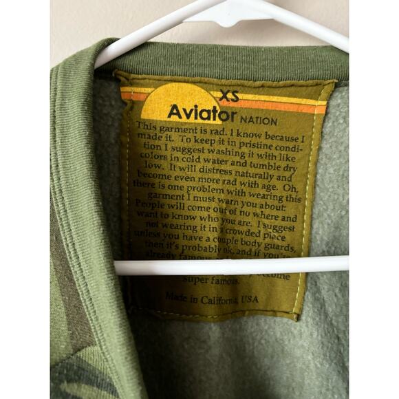 AVIATOR NATION Camo Crewneck Sweatshirt Venice California XS - Picture 2 of 6